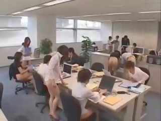 Stylish Asian group of secretaries naked