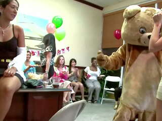 DANCING BEAR - Alaina Brooke's CFNM Fiesta With Big member Male Strippers&excl;