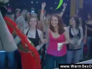 Girls cheer as friends get fucked on stage